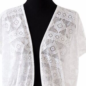 NWOT Christopher & Banks Elegant White Lace Cover-Up – Size XL